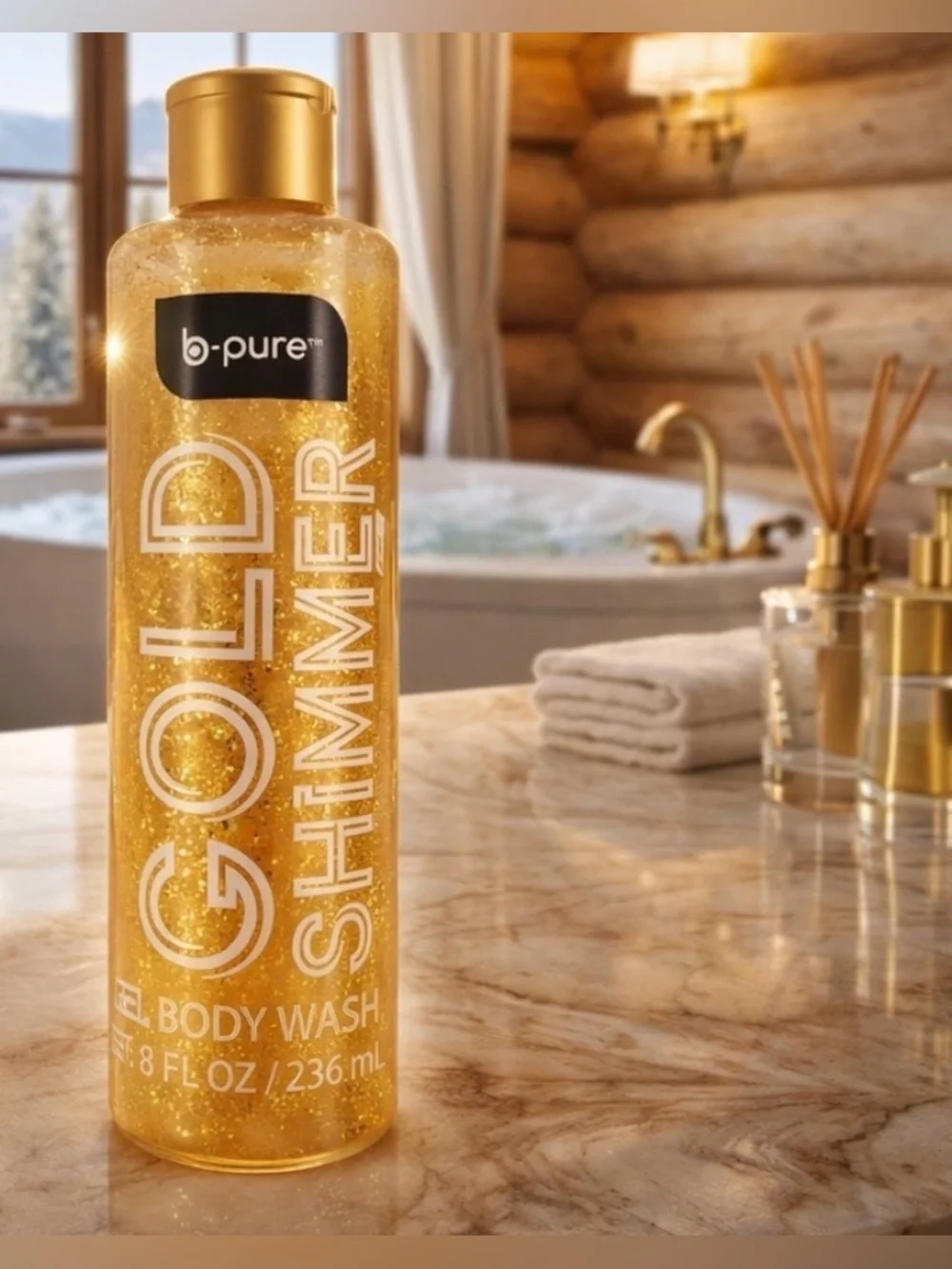 Pink or Gold Shimmer Gel Body Wash - New
